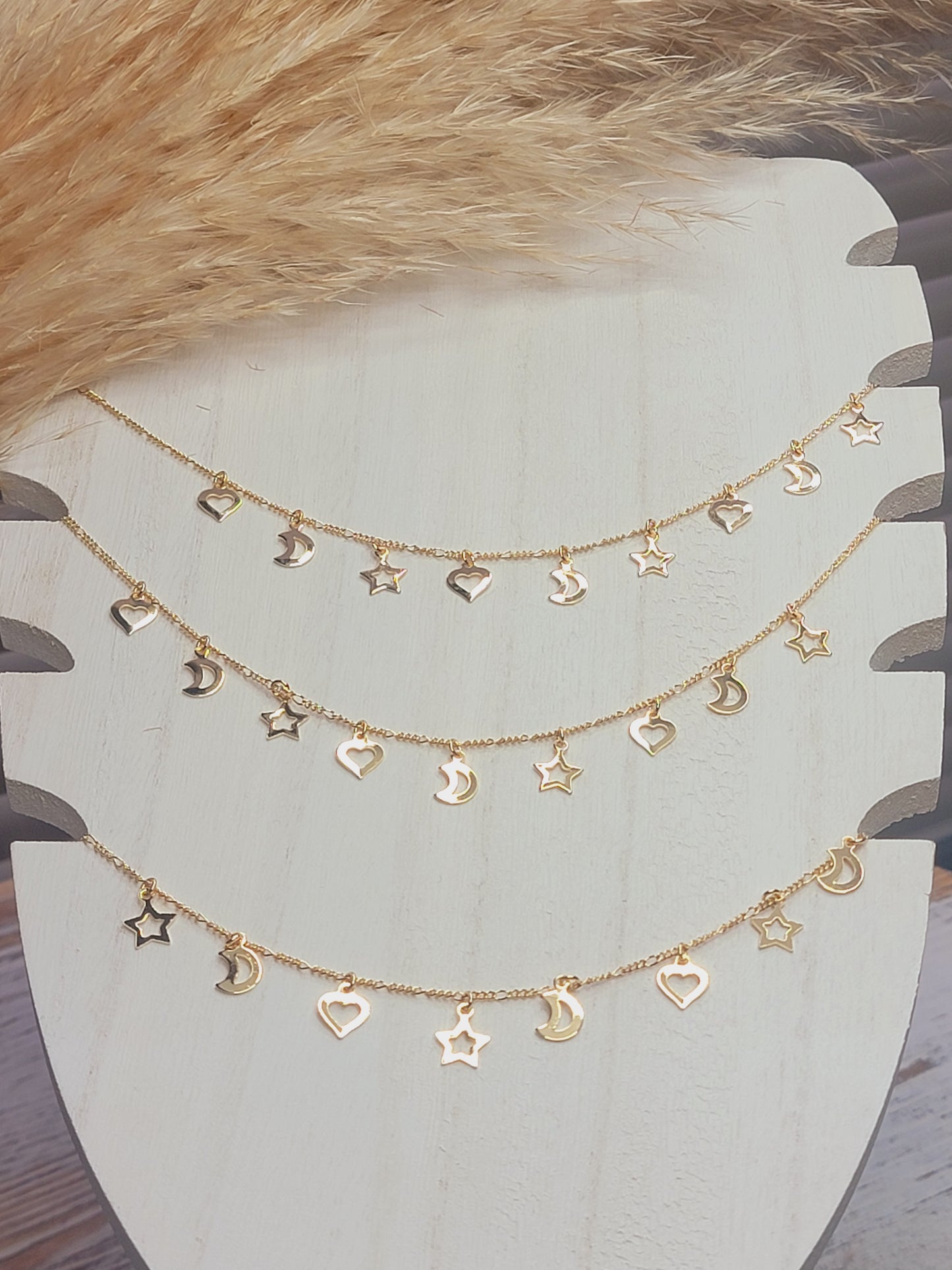 Moon, Star & Heart Necklace