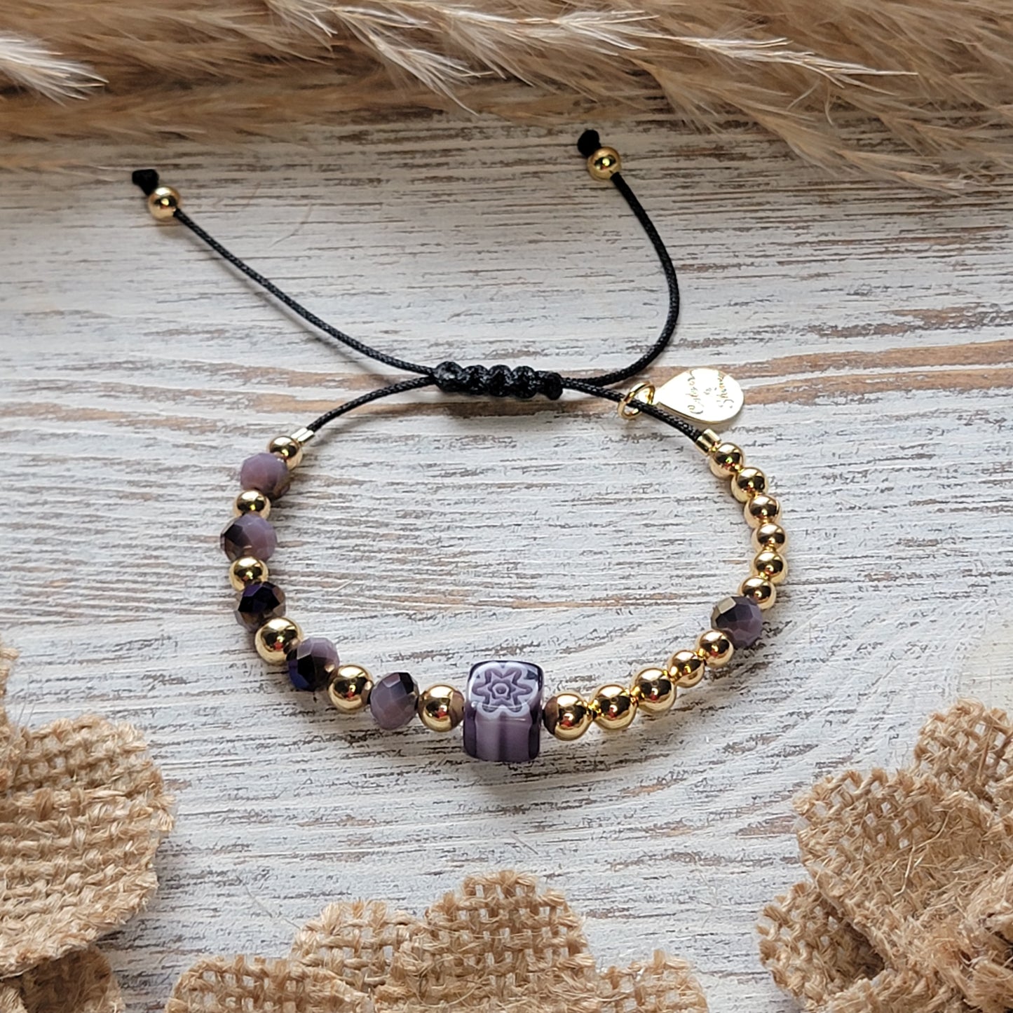 Half & Half Floral Charm Bracelet