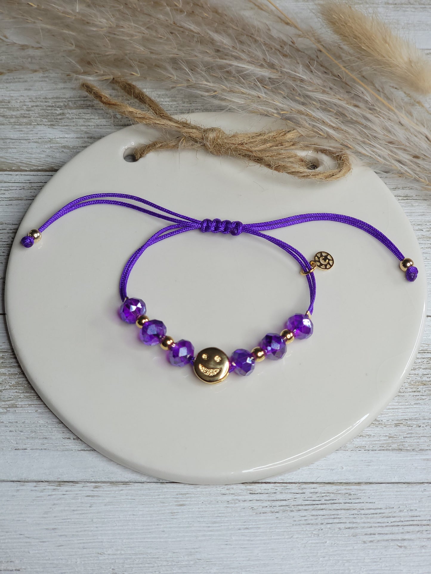 Happy Face Crystal Bracelet for Girls (Available in Many Colors)