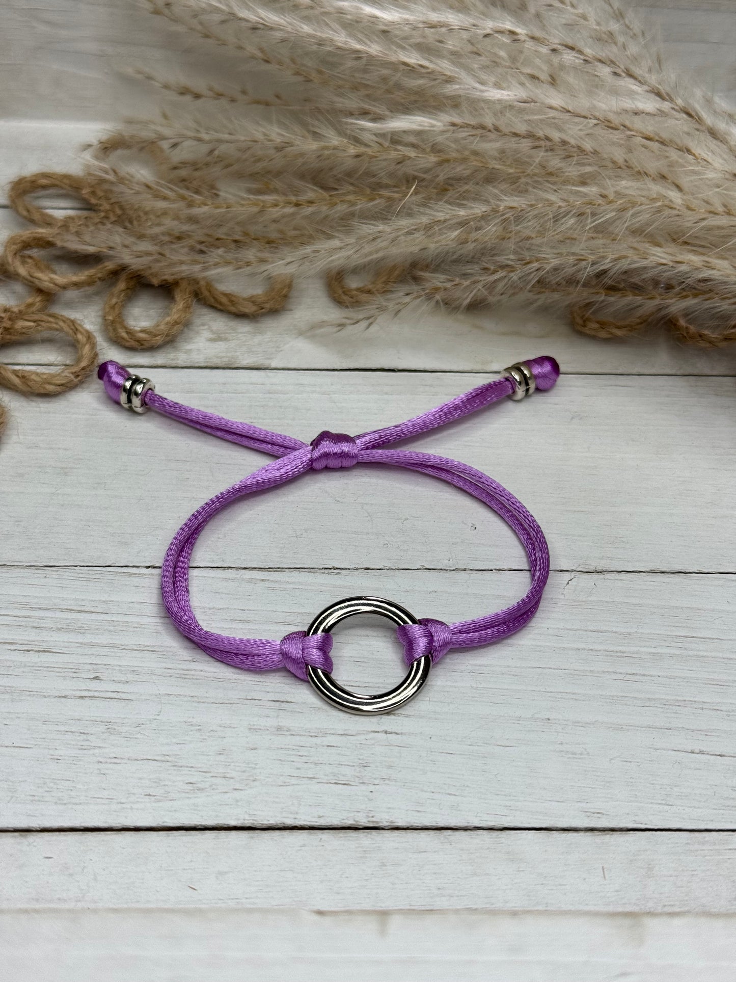 Silver-Plated Colored Cord Bracelet