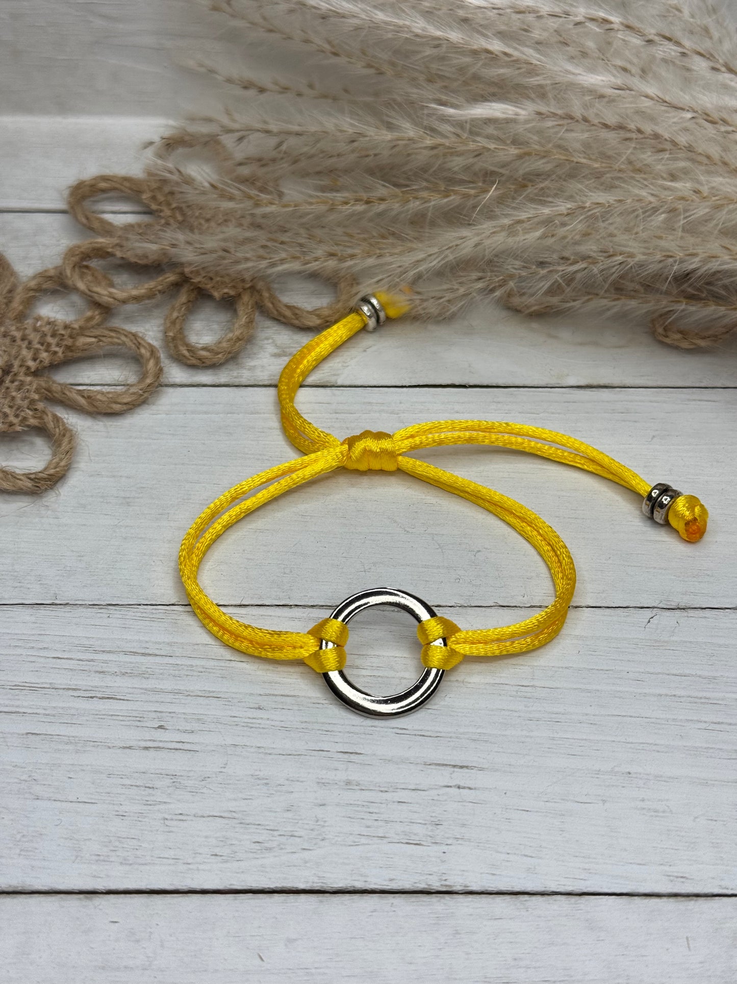 Silver-Plated Colored Cord Bracelet