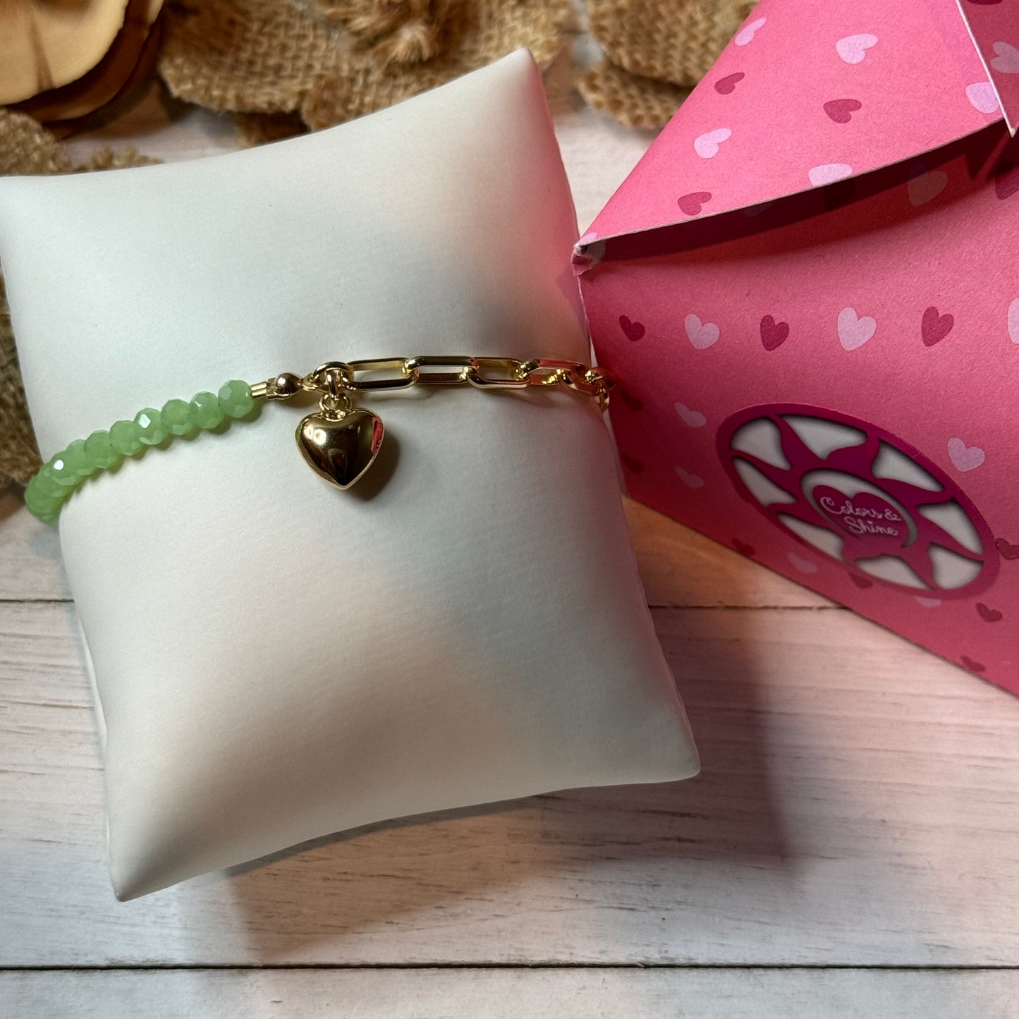 Crystal & Paperclip Chain Bracelet