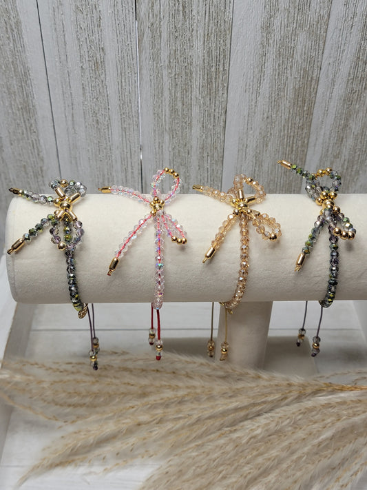 Adjustable Bow Crystal Bracelet