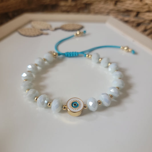 Evil Eye White Crystal Bracelet