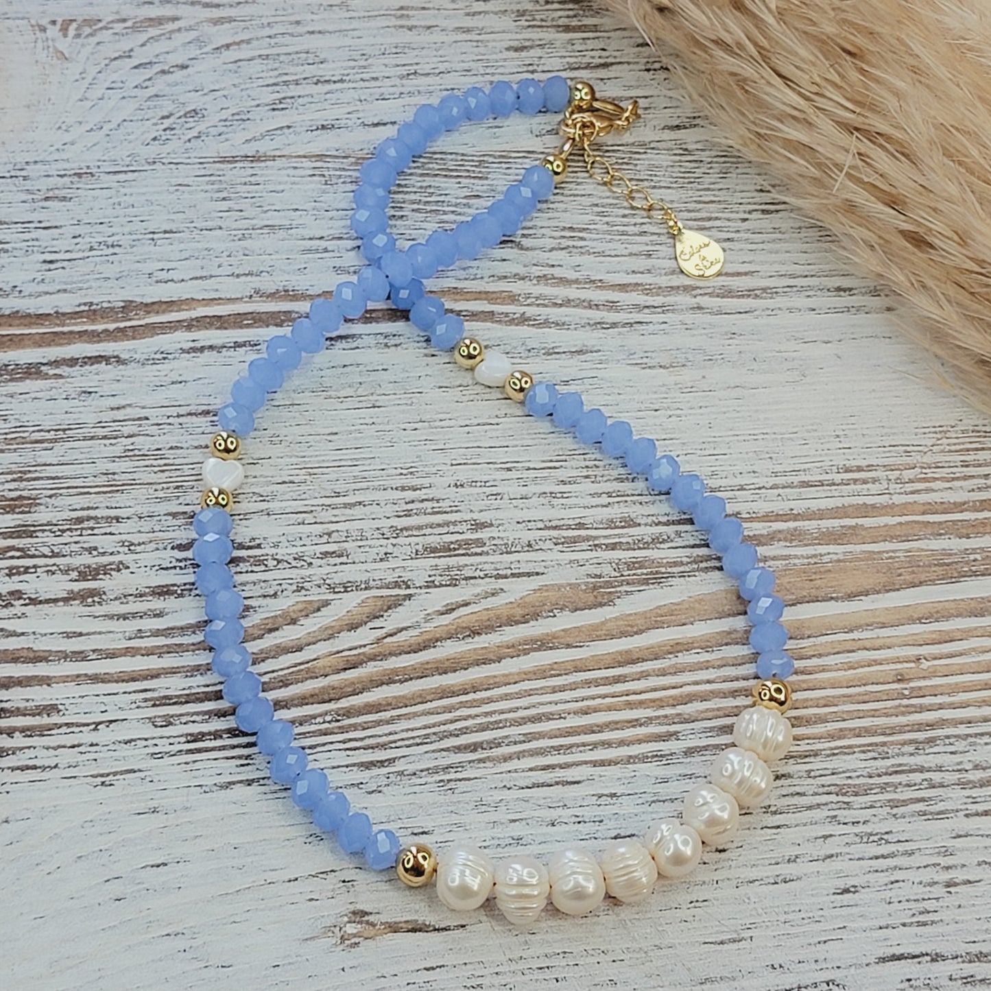 Crystal & Pearls Necklace (Available in Many Colors)