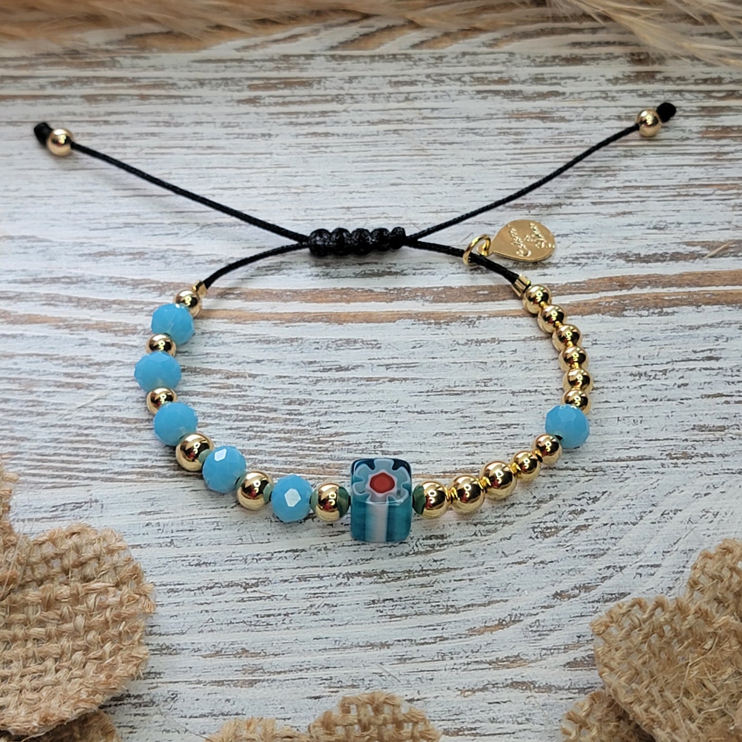 Half & Half Floral Charm Bracelet
