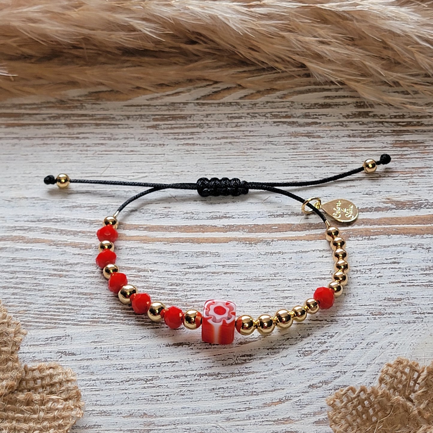 Half & Half Floral Charm Bracelet