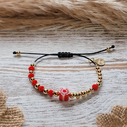 Half & Half Floral Charm Bracelet
