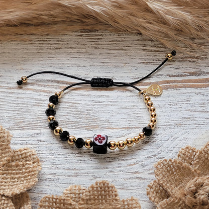 Half & Half Floral Charm Bracelet
