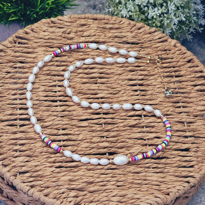 Multicolor Necklace with Freshwater Pearls