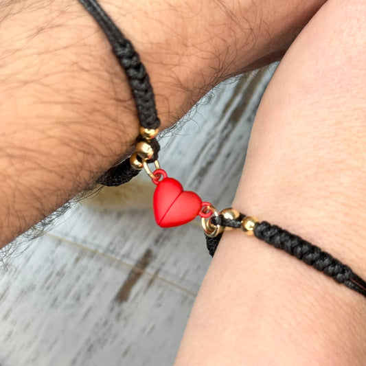Red Heart Magnet Bracelet Set of 2