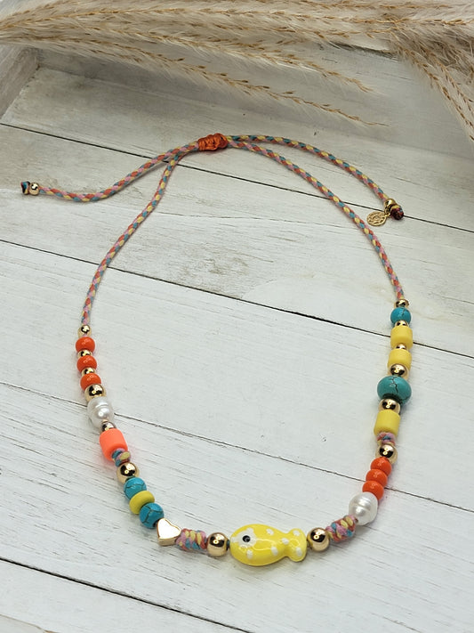 Yellow Fish Adjustable Necklace