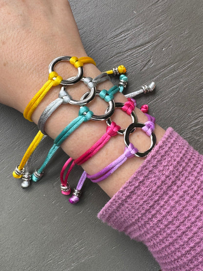 Silver-Plated Colored Cord Bracelet