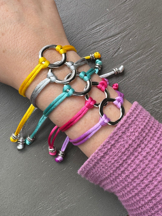 Silver-Plated Colored Cord Bracelet