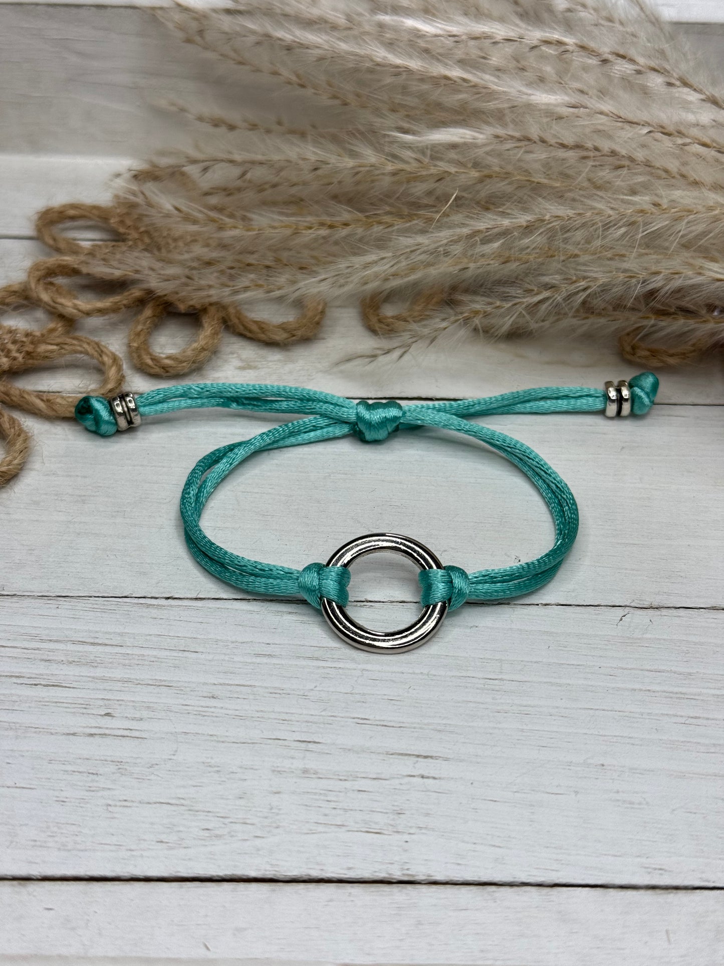 Silver-Plated Colored Cord Bracelet