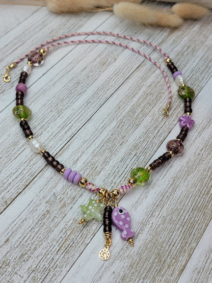 Light Purple Fish Necklace