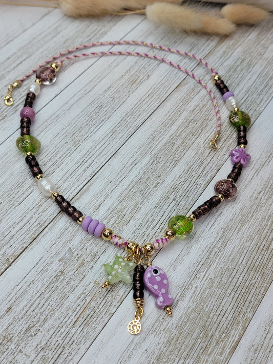 Light Purple Fish Necklace