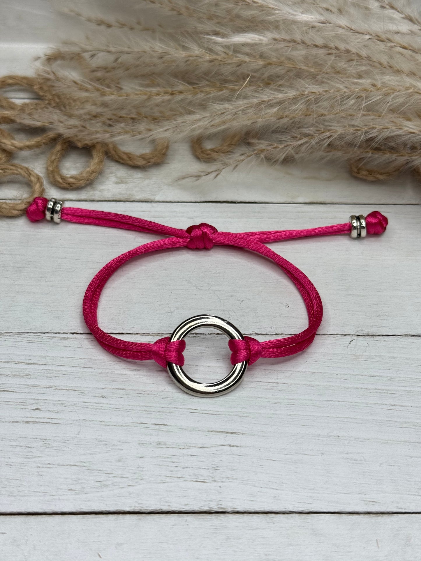 Silver-Plated Colored Cord Bracelet