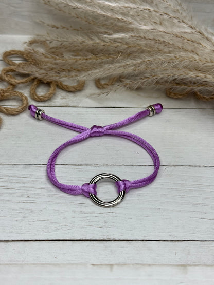 Silver-Plated Colored Cord Bracelet