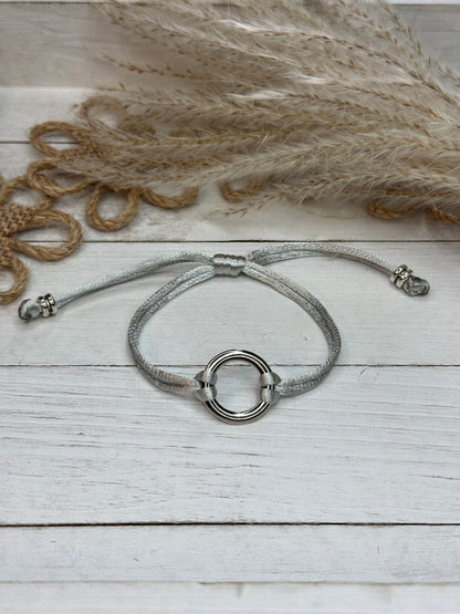 Silver-Plated Colored Cord Bracelet
