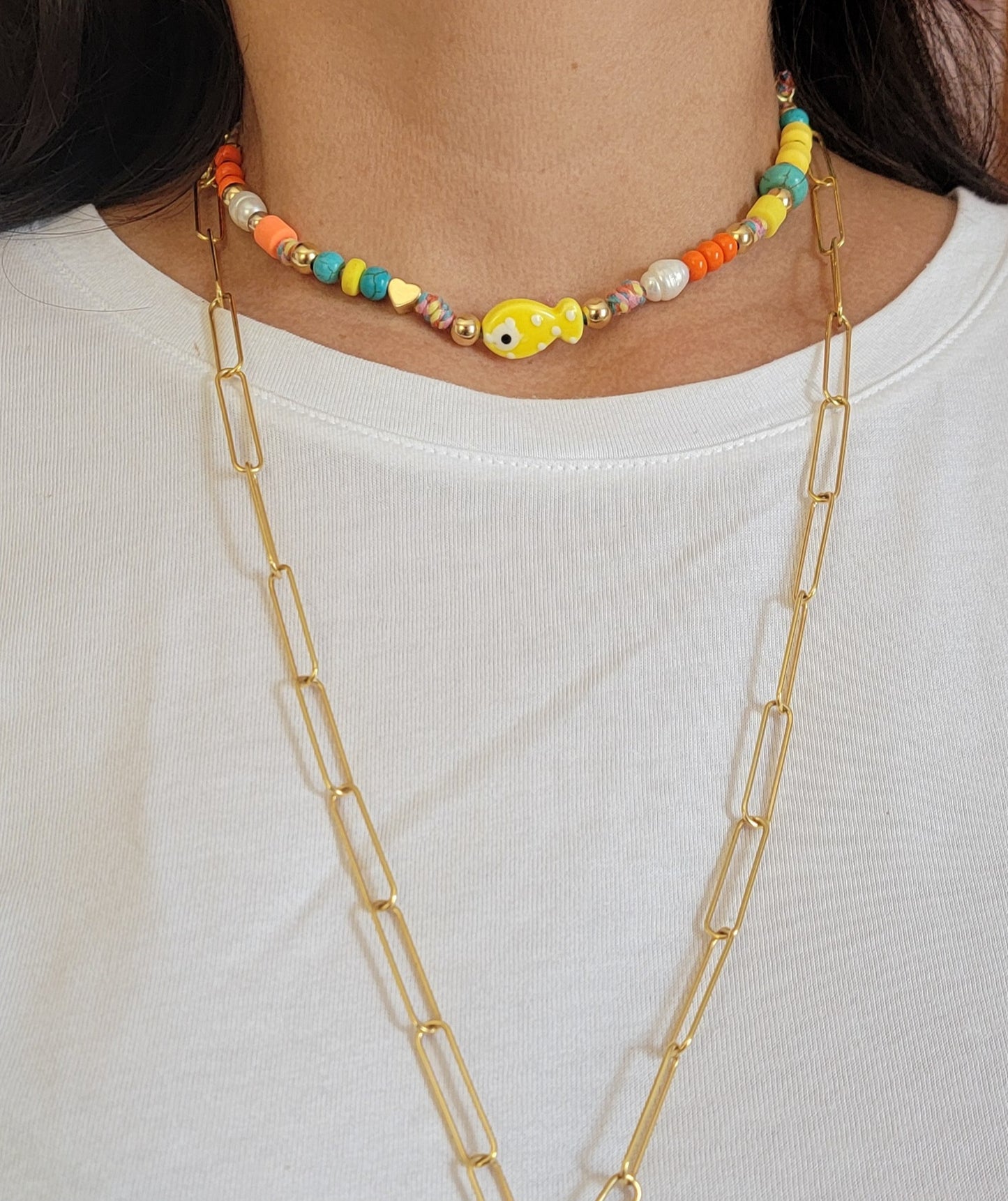 Yellow Fish Adjustable Necklace