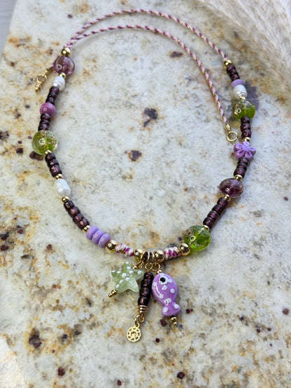 Light Purple Fish Necklace