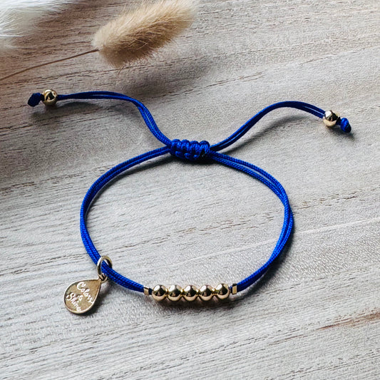 Adjustable Bracelet with Medium Round 18k Gold-Filled Beads