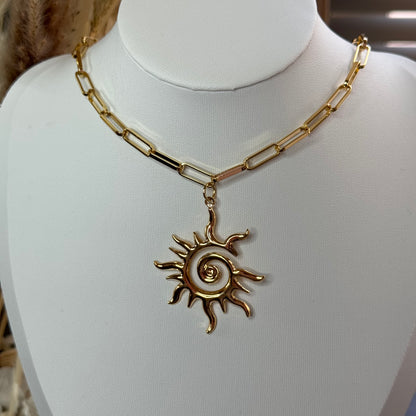 Paperclip Big Sun Necklace