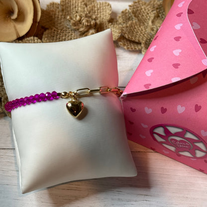 Crystal & Paperclip Chain Bracelet