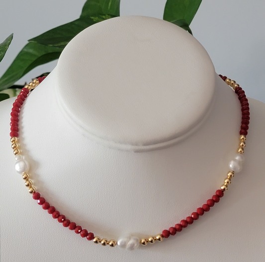 Beaded Crystal Choker Necklace