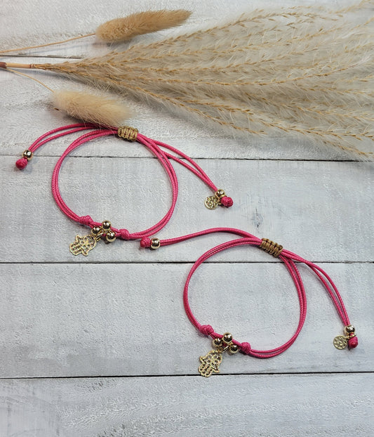 Mother & Daughter Hamsa Hand Bracelet, Friendship Bracelet, Wish Bracelet