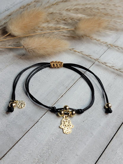 Mother & Daughter Hamsa Hand Bracelet, Friendship Bracelet, Wish Bracelet