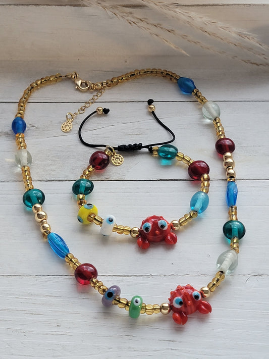 Crab Set (Necklace & Bracelet)