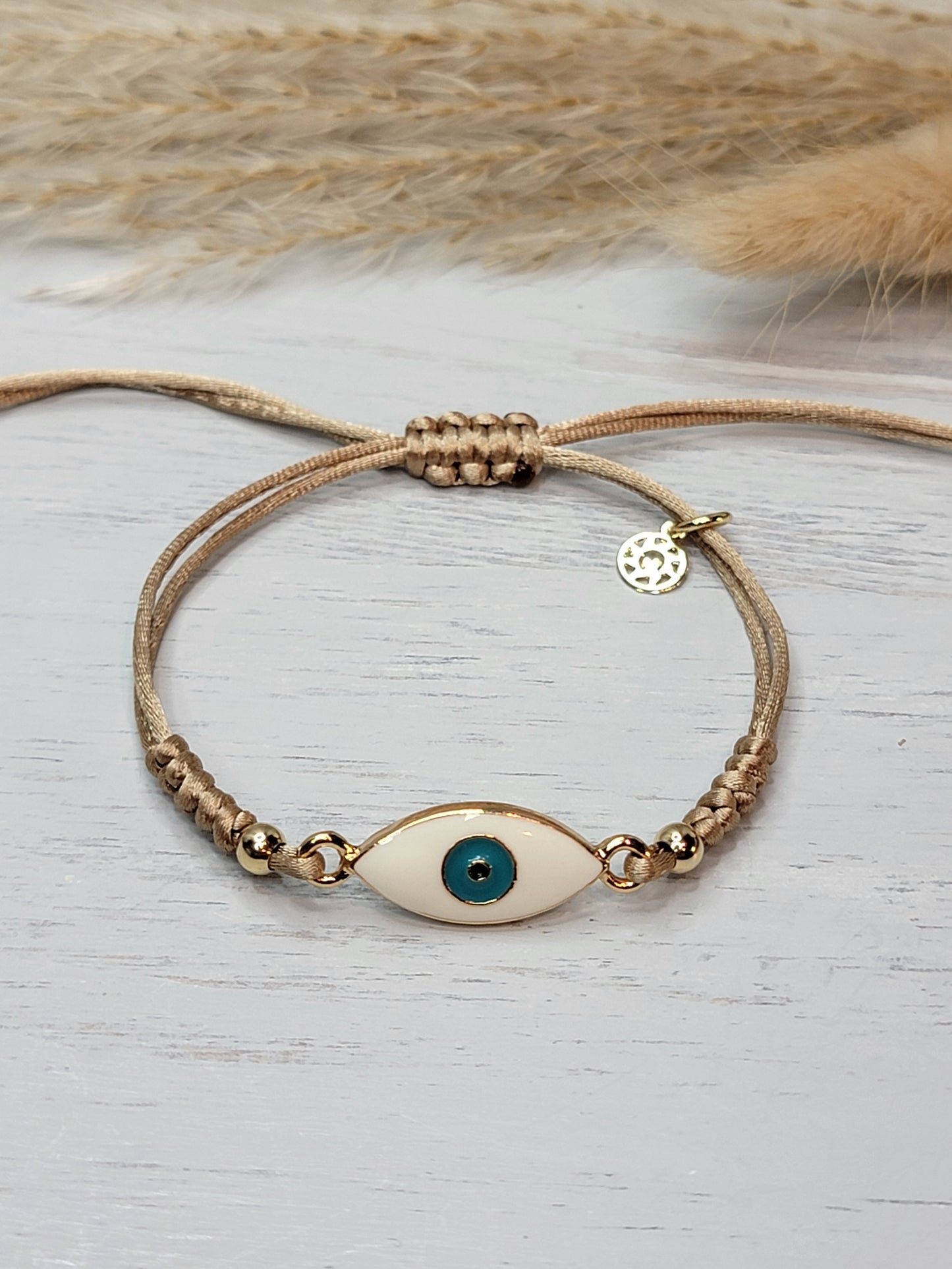 Protection Evil Eye Golden-Beige Bracelet