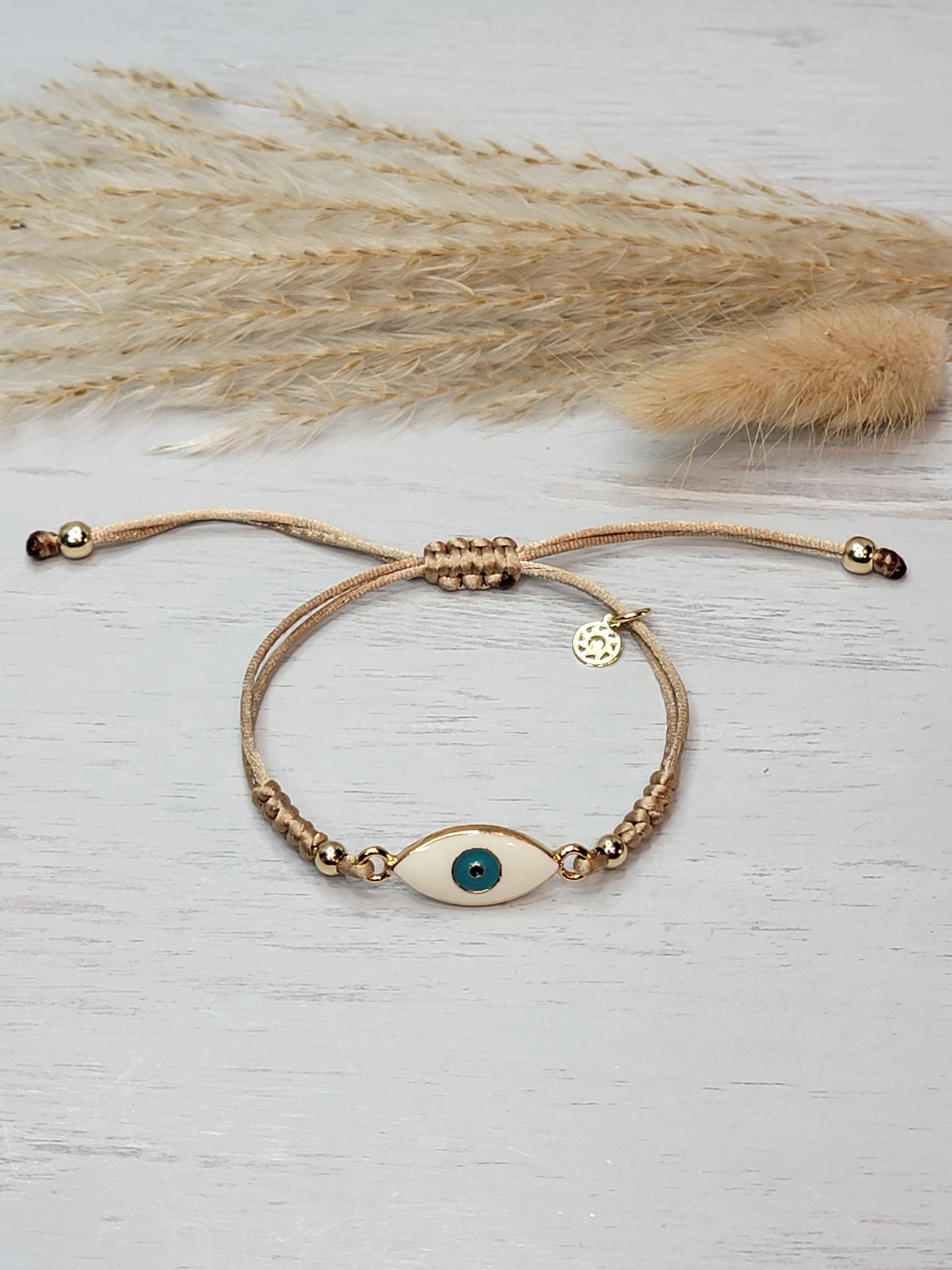 Protection Evil Eye Golden-Beige Bracelet