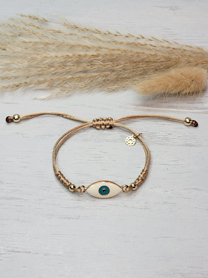 Protection Evil Eye Golden-Beige Bracelet