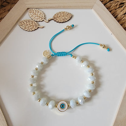 Evil Eye White Crystal Bracelet