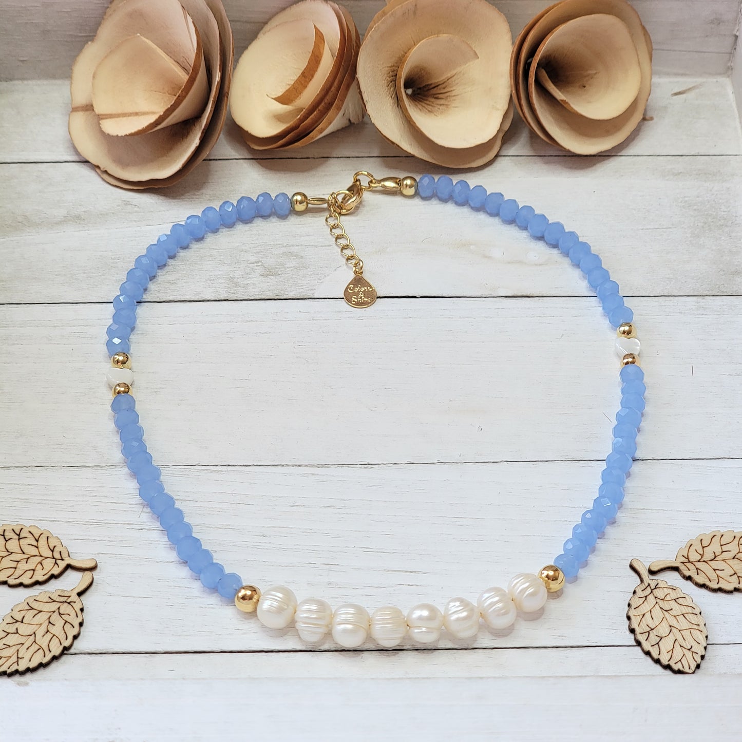 Crystal & Pearls Necklace (Available in Many Colors)