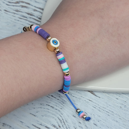 Colorful Evil Eye Adjustable Bracelet for Kids