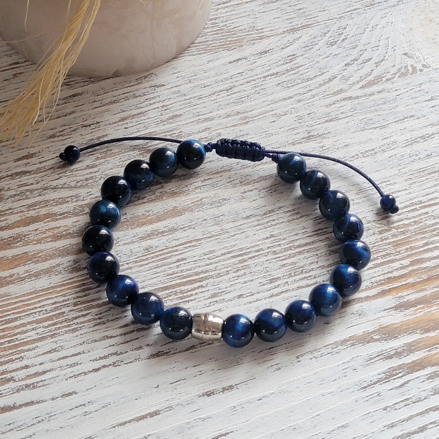 Blue Tiger Eye Bracelet for Men