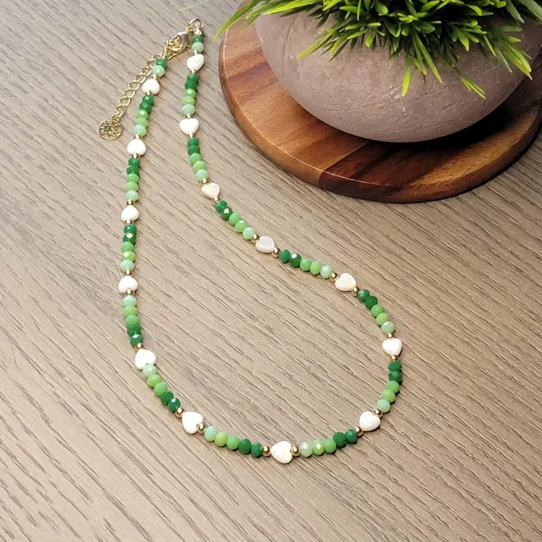 Shades of Green Crystal Necklace